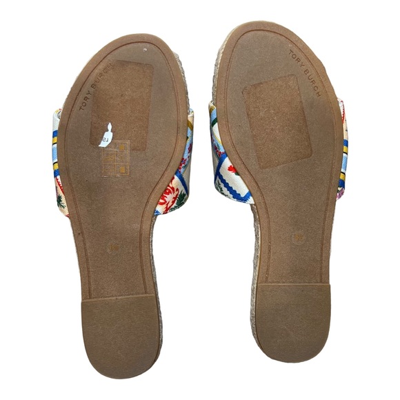 Tory Burch Benton Open Toe Espadrille Sandal Slides - Picture 9 of 9